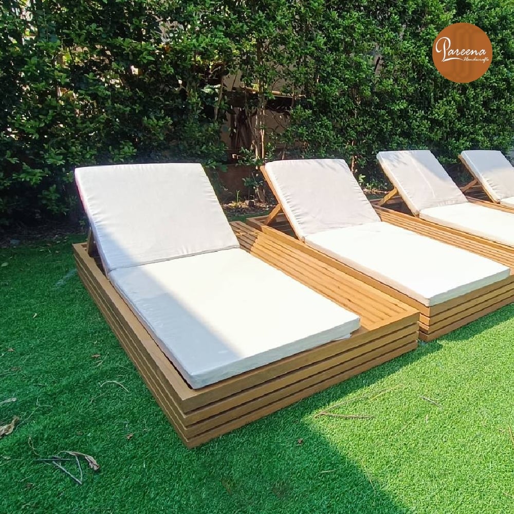 เตียงริมสระ PAREENA DECOR รุ่น HORIZON LOUNGER เตียงอาบแดดไม้สัก_3